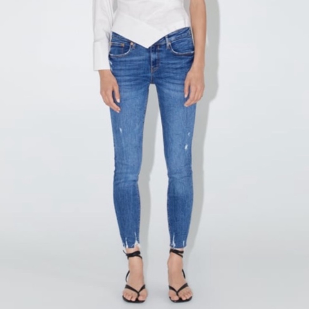 Zara Basic Z1975 Denim Distressed Jeans